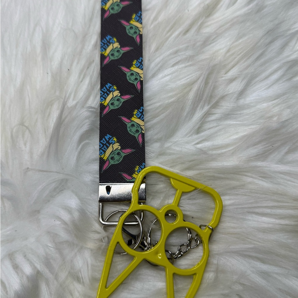 Star Wars Baby Yoda Lanyard with Yellow Keychain